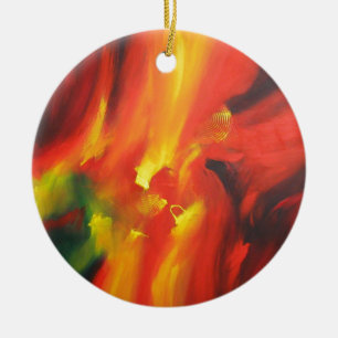 Abstract Expressionism Painting Ceramic Tree Decoration