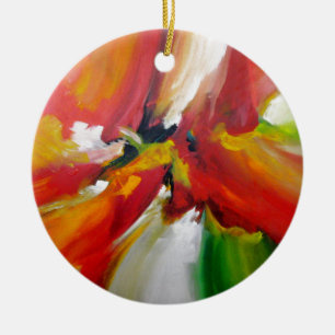 Abstract Expressionism Painting Ceramic Tree Decoration