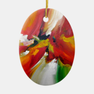 Abstract Expressionism Painting Ceramic Tree Decoration