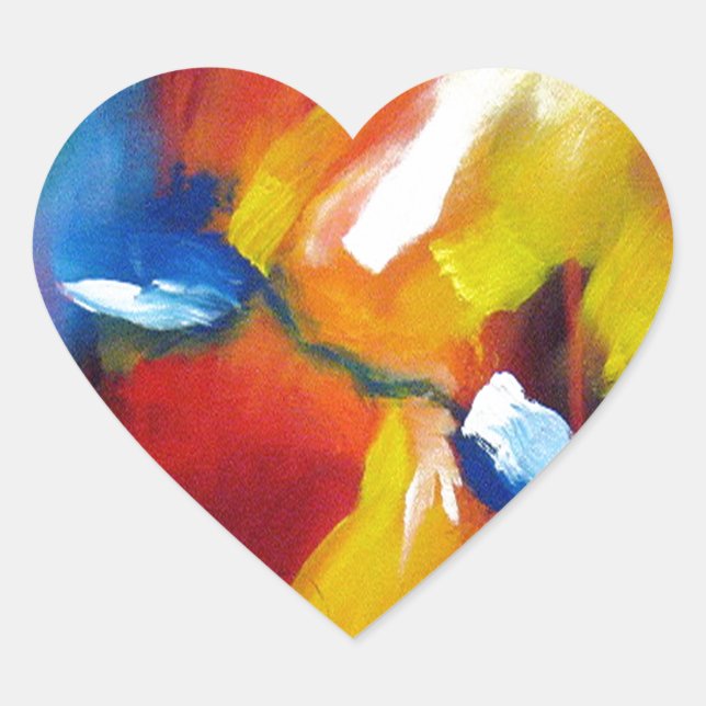 Abstract Expressionism Painting Heart Sticker (Front)