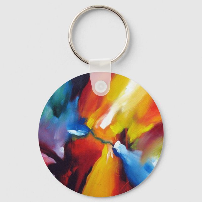 Abstract Expressionism Painting Key Ring (Front)