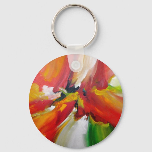 Abstract Expressionism Painting Key Ring (Front)