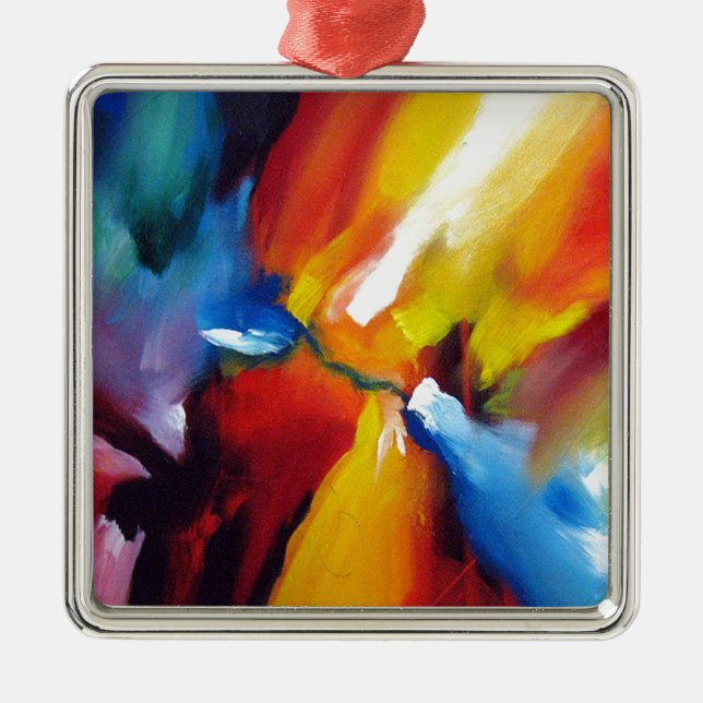 Abstract Expressionism Painting Metal Tree Decoration (Front)