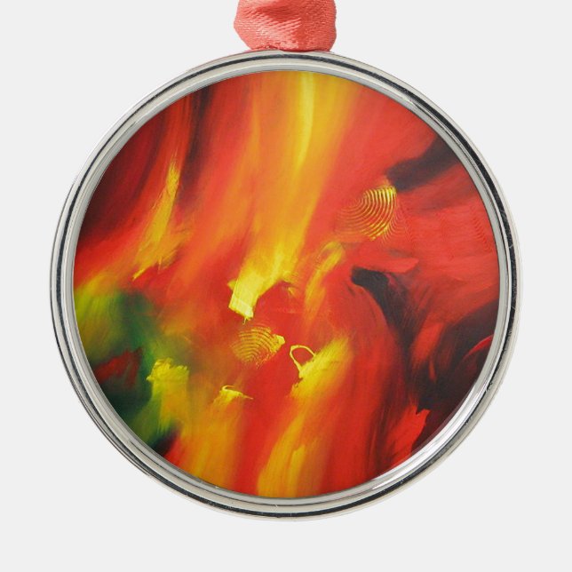 Abstract Expressionism Painting Metal Tree Decoration (Front)
