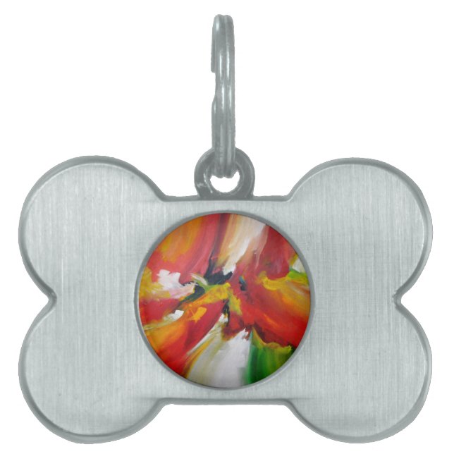 Abstract Expressionism Painting Pet ID Tag (Front)