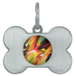 Abstract Expressionism Painting Pet Name Tag