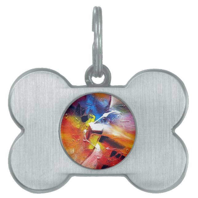 Abstract Expressionism Painting Pet Tag (Front)