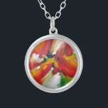 Abstract Expressionism Painting Silver Plated Necklace<br><div class="desc">Red Yellow Green Abstract Expressionism Painting</div>