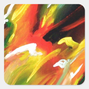 Abstract Expressionism Painting Square Sticker