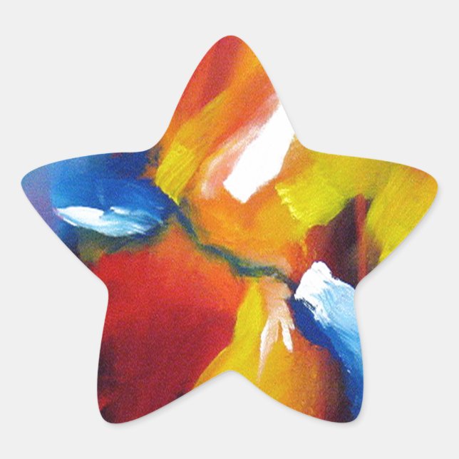 Abstract Expressionism Painting Star Sticker (Front)