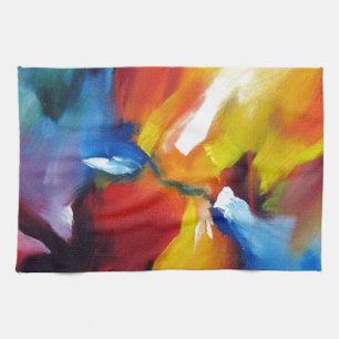 Abstract Expressionism Painting Tea Towel