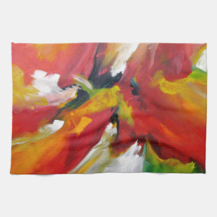 Abstract Expressionism Painting Tea Towel