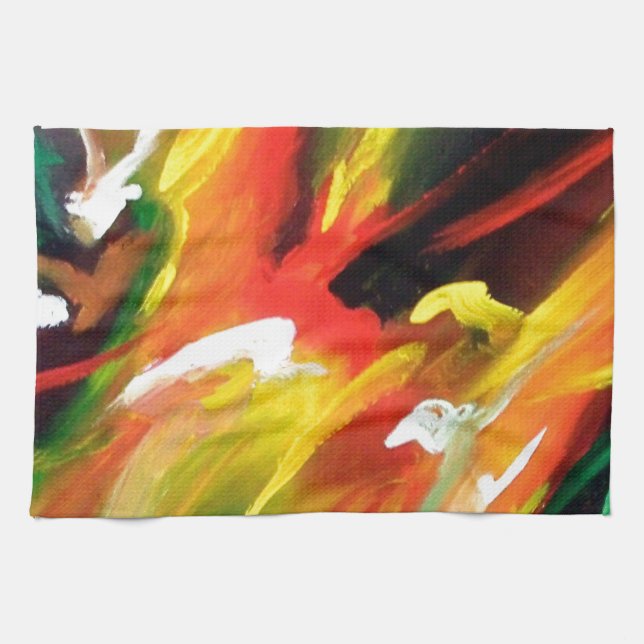 Abstract Expressionism Painting Tea Towel (Horizontal)