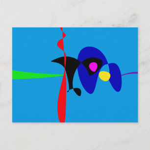 Abstract Expressionism Simple Digital Art Postcard