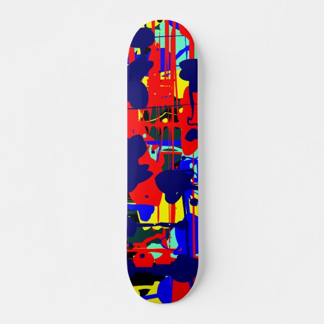 Abstract Expressionist 01 - Retro Skateboard (Front)