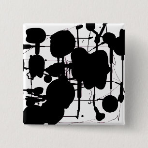 Abstract Expressionist 15 Cm Square Badge