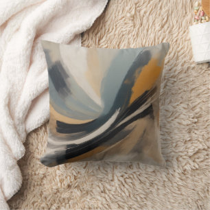 Abstract expressionist brush strokes rhythmic cushion