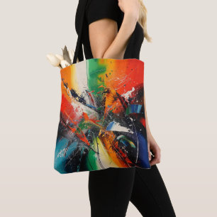 Abstract Expressionist Colourful Paint Art Tote Ba Bag