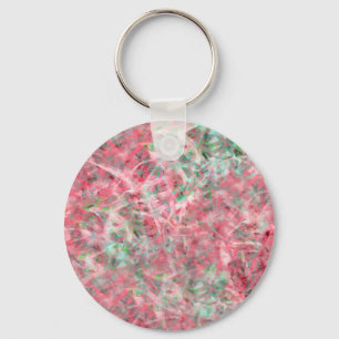 Abstract Expressionist Dance in Pink and Green Key Ring