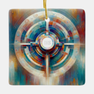 Abstract Expressionist Eucharistic Communion Host Ceramic Ornament