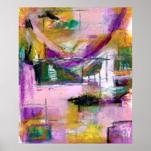 Abstract Expressionist Painting Shapes Markmaking Poster