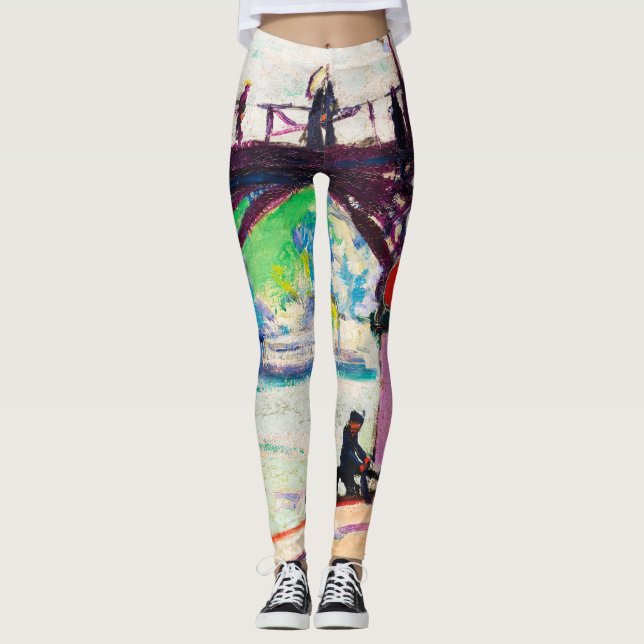 Abstract Expressionist Painting Trendy Women's Leggings (Front)
