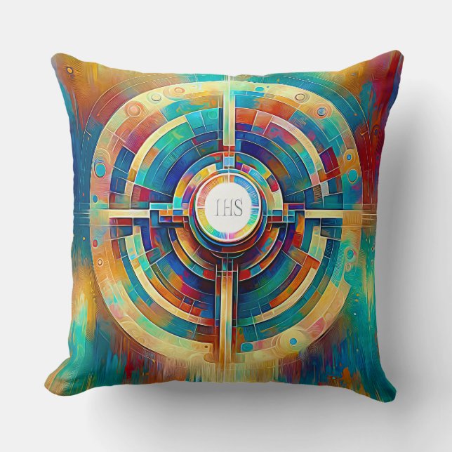 Abstract Expressionist Style Eucharistic Communion Cushion (Front)