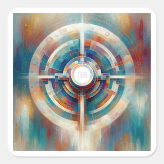 Abstract Expressionist Style Eucharistic Communion Square Sticker