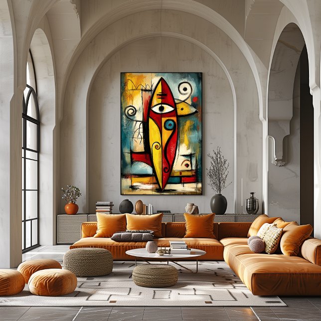 Abstract Expressionist Surfboard – Symbolic Modern Poster (Creator Uploaded)