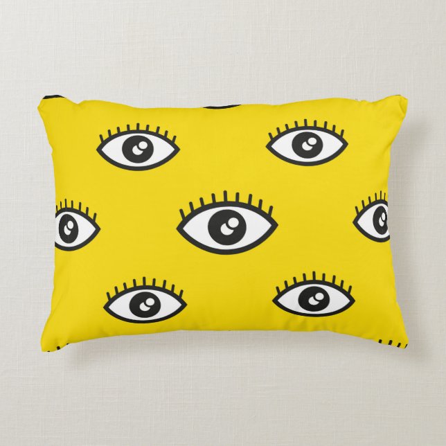 Abstract eye seamless pattern. Seamless eye backgr Decorative Cushion (Front)