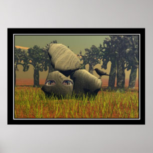 Abstract Eyes inside rock Poster