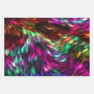 Abstract Fabric Texture Fur Prismatic Design  Wrapping Paper Sheet