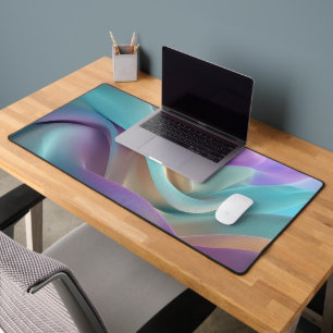 Abstract Fabric Texture in Pastel Tones Desk Mat