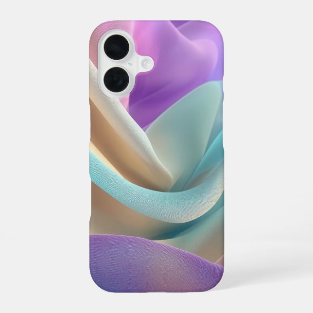 Abstract Fabric Texture in Pastel Tones iPhone 16 Case (Back)
