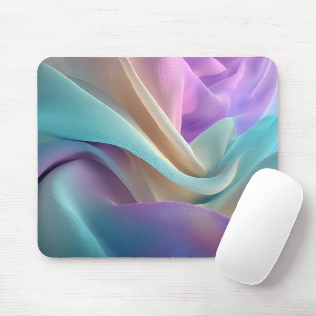 Abstract Fabric Texture in Pastel Tones Mouse Mat (With Mouse)