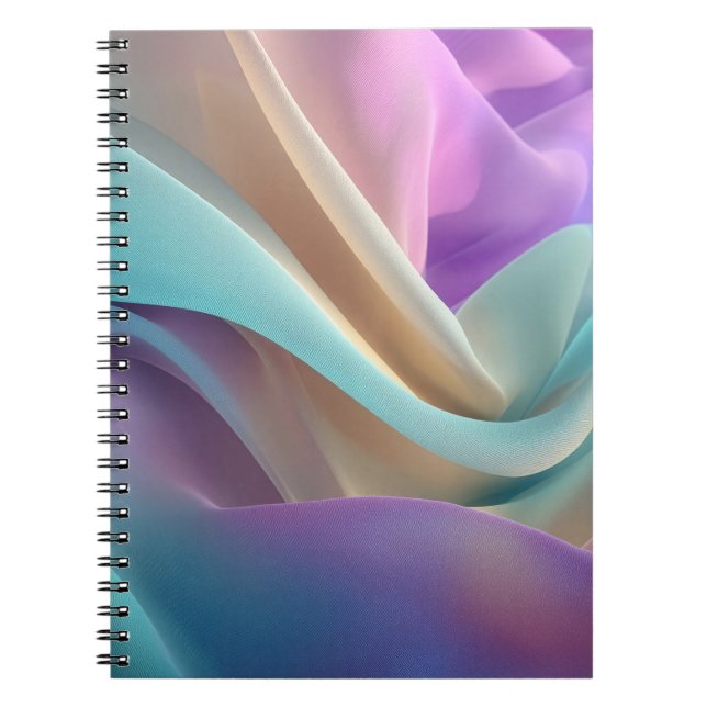 Abstract Fabric Texture in Pastel Tones Notebook (Front)