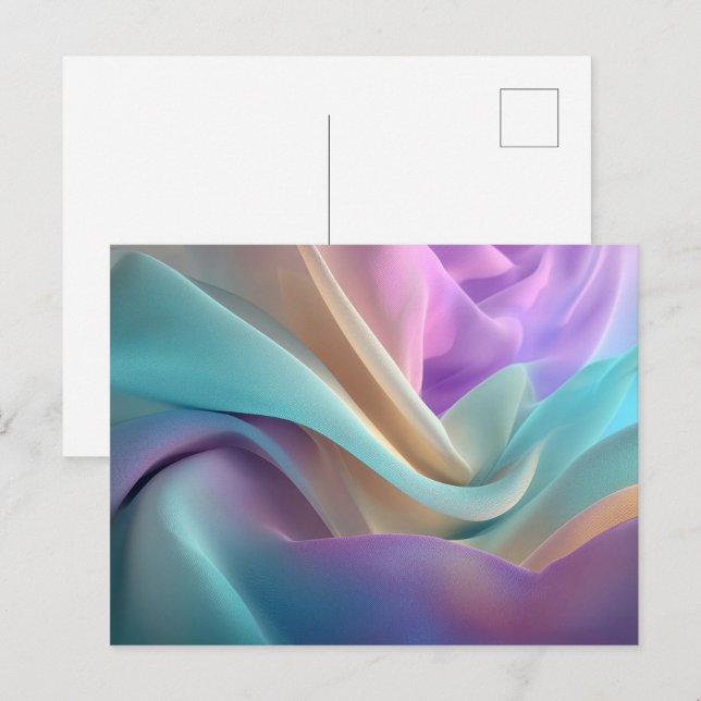 Abstract Fabric Texture in Pastel Tones Postcard (Front/Back)