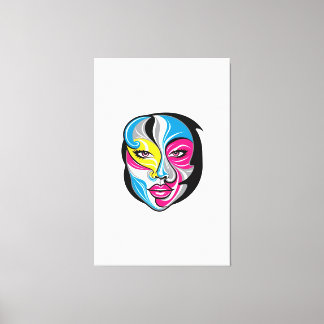 Abstract Face Art logo design Canvas Print