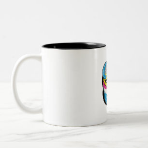 Abstract Face Art logo design Two-Tone Coffee Mug