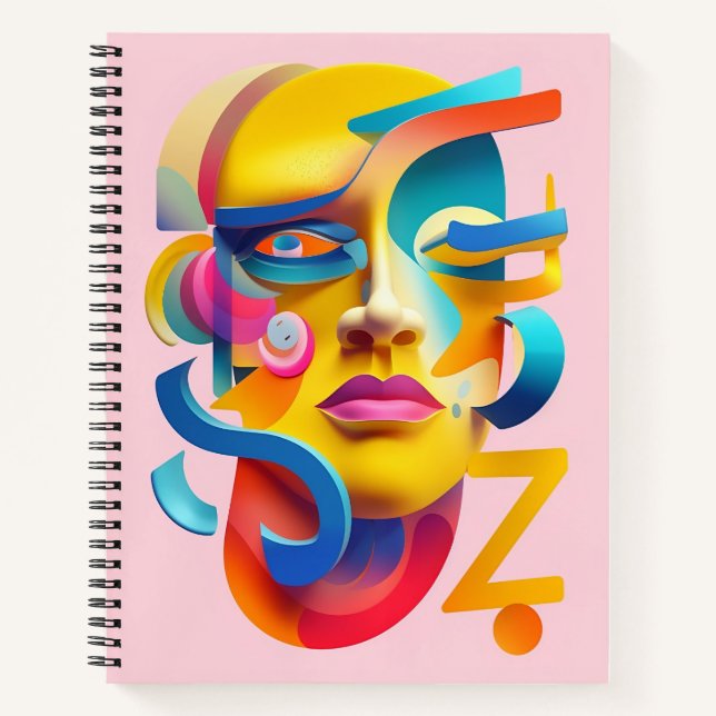 Abstract Face Art Woman Abstract Face Notebook (Front)