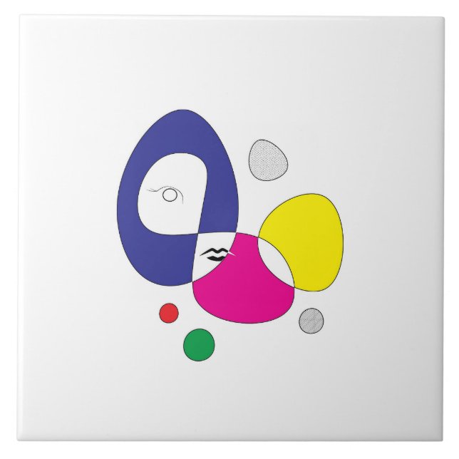 Abstract Face Ceramic Tile (Front)
