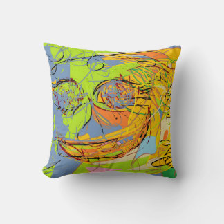 abstract face cheerful cushion