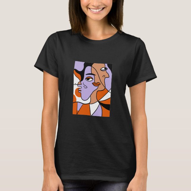 Abstract Face Colourful Cool Graffiti Whimsical Ar T-Shirt (Front)
