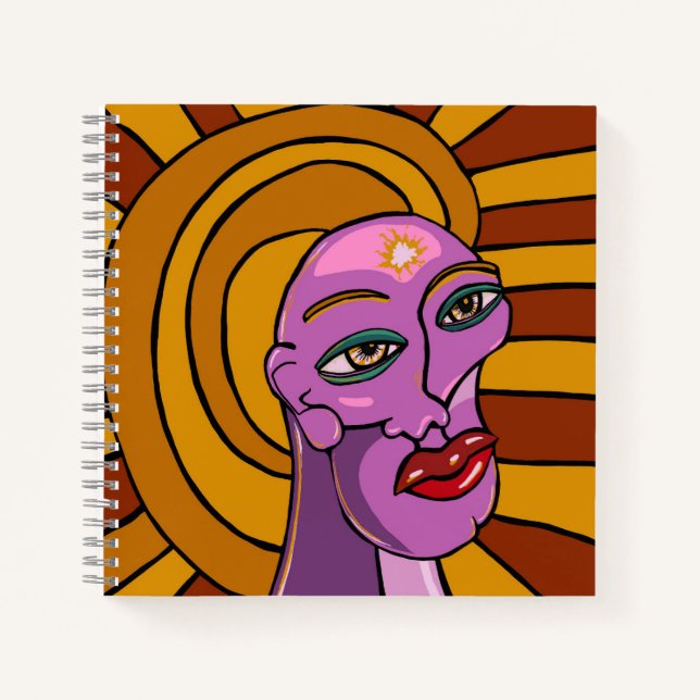 Abstract Face, Follow Your Dreams, Digital Art Notebook (Front)