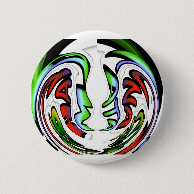 Abstract Face Hakuna Matata Art Print 6 Cm Round Badge (Front)