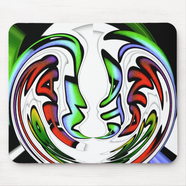 Abstract Face Hakuna Matata Art Print Mouse Mat (Front)