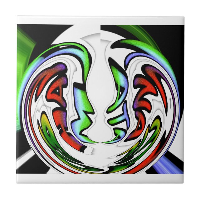 Abstract Face Hakuna Matata Art Print Tile (Front)