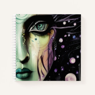 Abstract Face in Space Sketchbook Notebook
