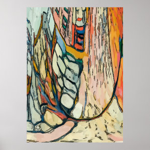Abstract Face in Window Poster