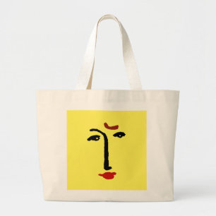 Abstract Face Large Tote Bag